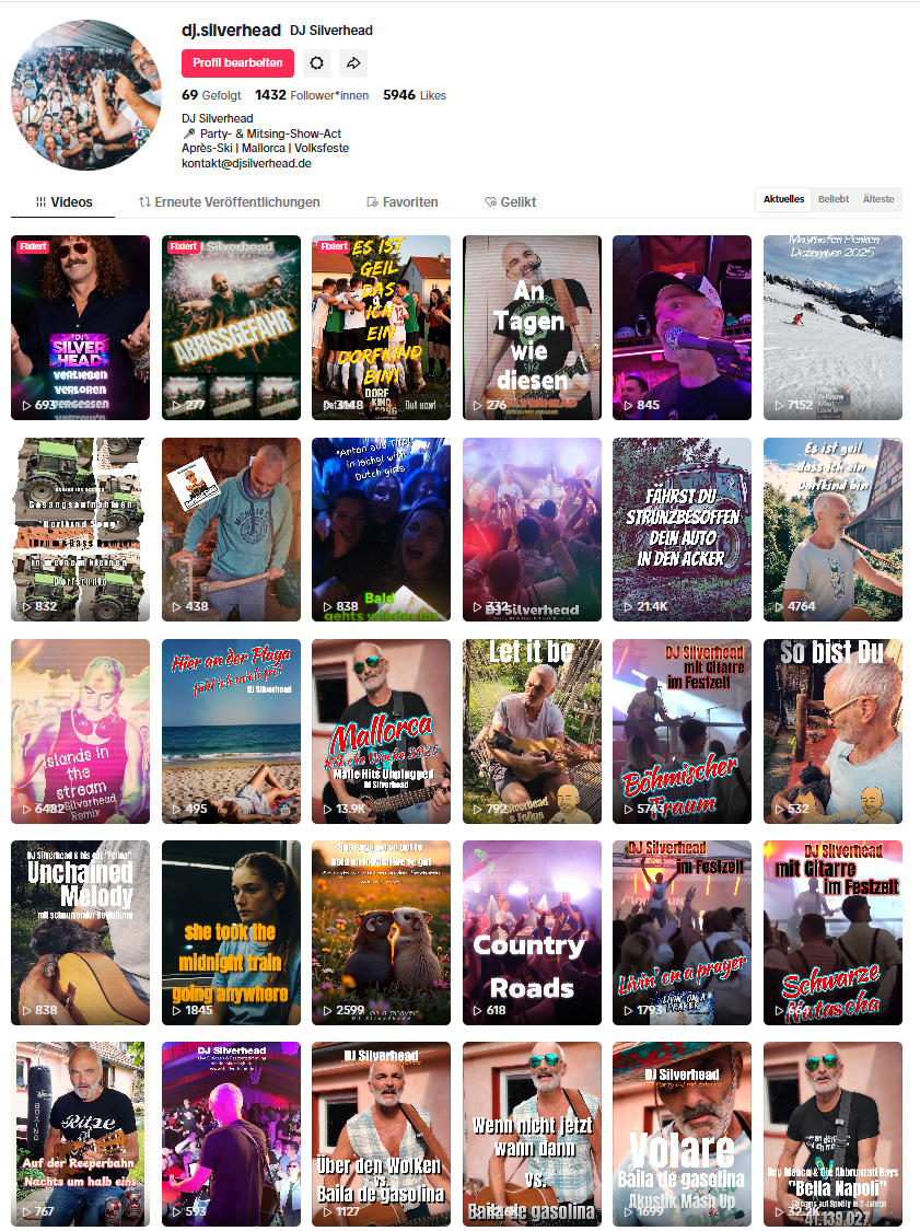 DJ Silverhead, Party DJ , Mallorca Partys, Ballermann, Apres ski, Festzelt